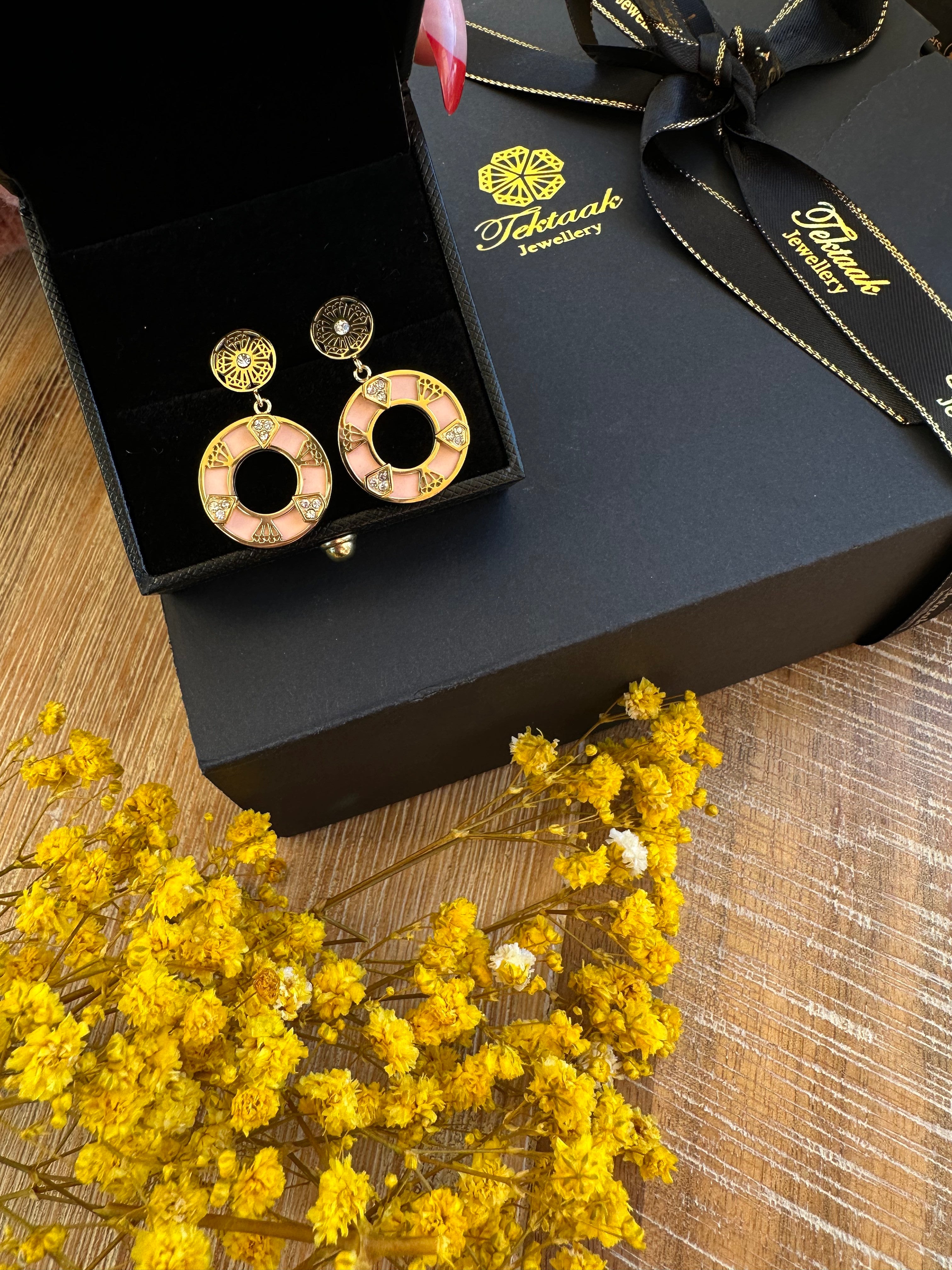 Circle collection Earring (Pink)