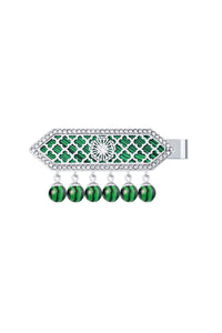 Al jawhara Silver Green Hair pin