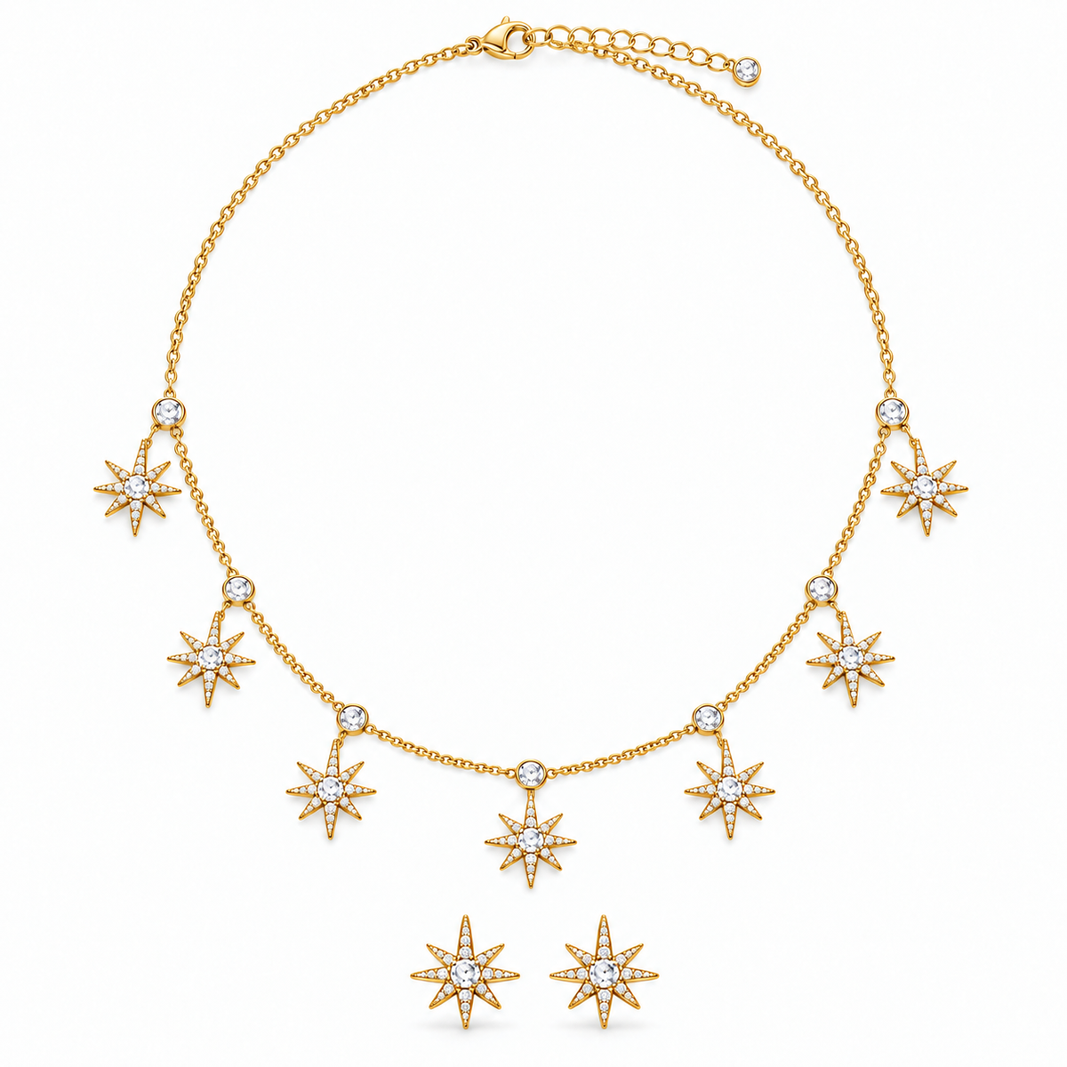 Mini thuraya gold earing & necklace