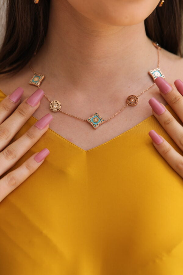 New Blossom Rose Gold turquoise chocker