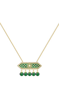 Al jawhara gold Green short necklace