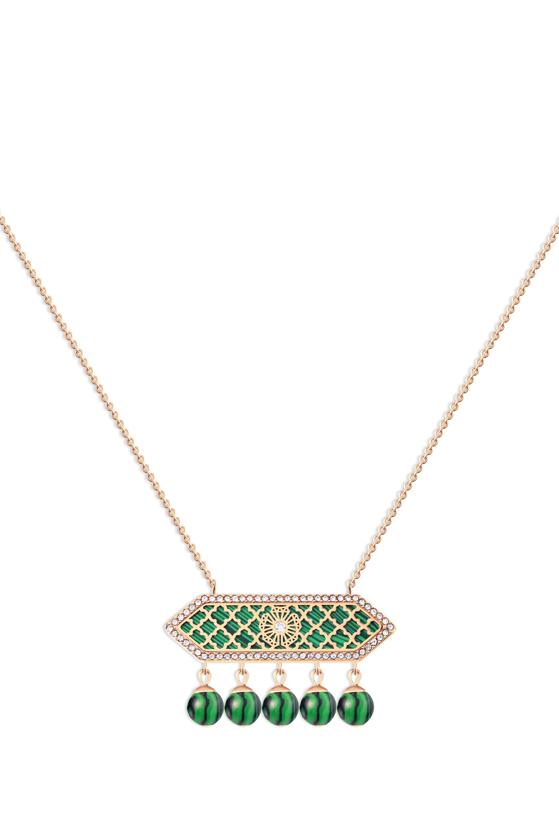 Al jawhara Rose gold Green Short necklace