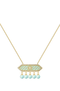 Al jawhara Gold Light blue Short necklace
