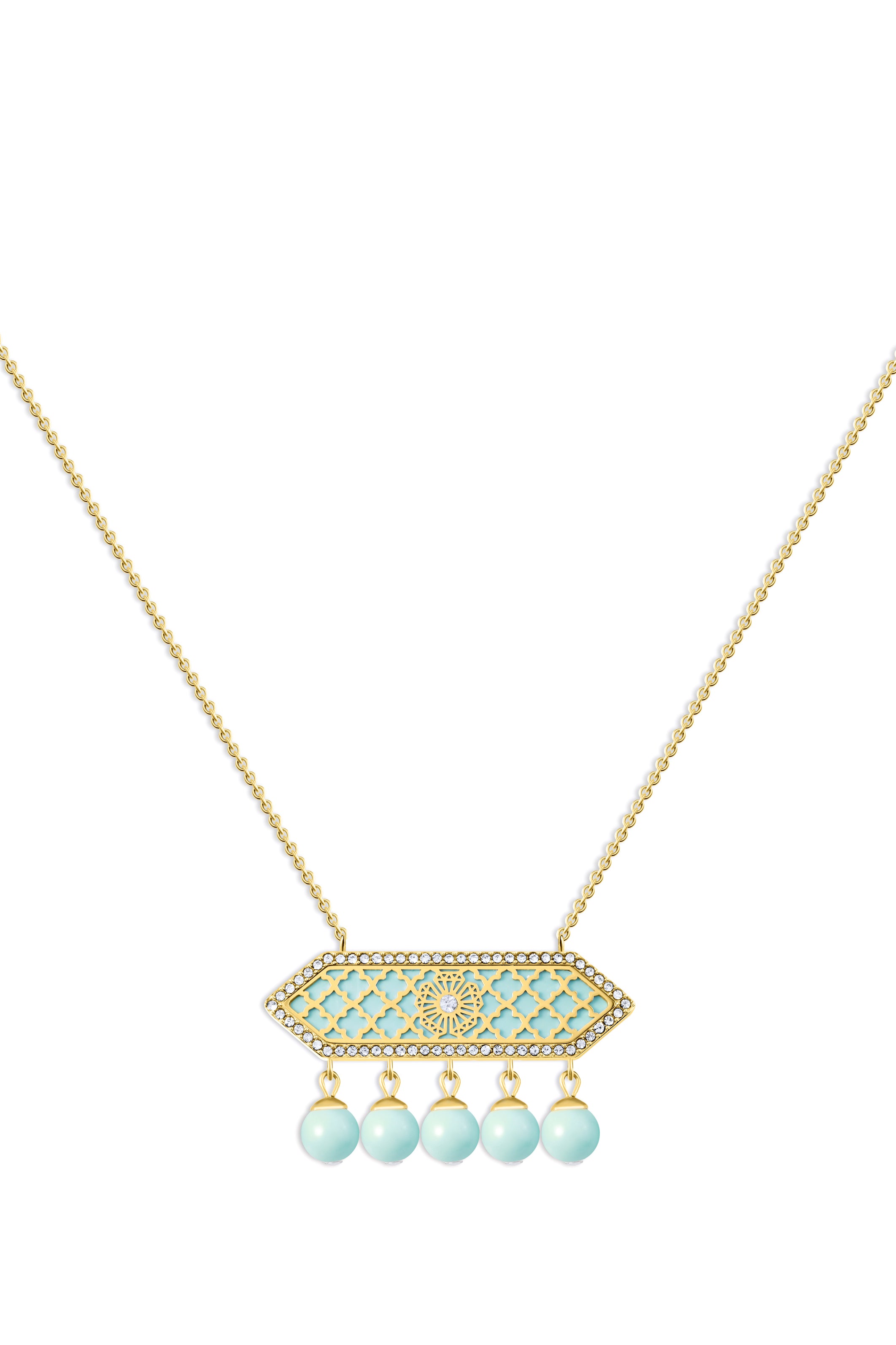 Al jawhara Gold Light blue Short necklace