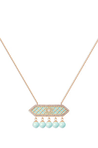 Al jawhara Rose Gold Light blue Short necklace
