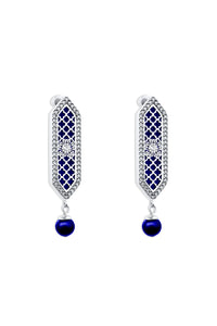 Al jawhara Silver Dark Blue Earring