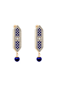 حلق الجوهرة ذهب وردي أزرق داكن