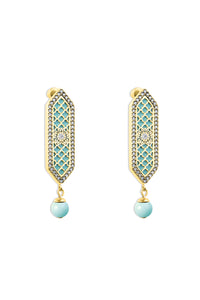 Al jawhara Gold Light blue Earring