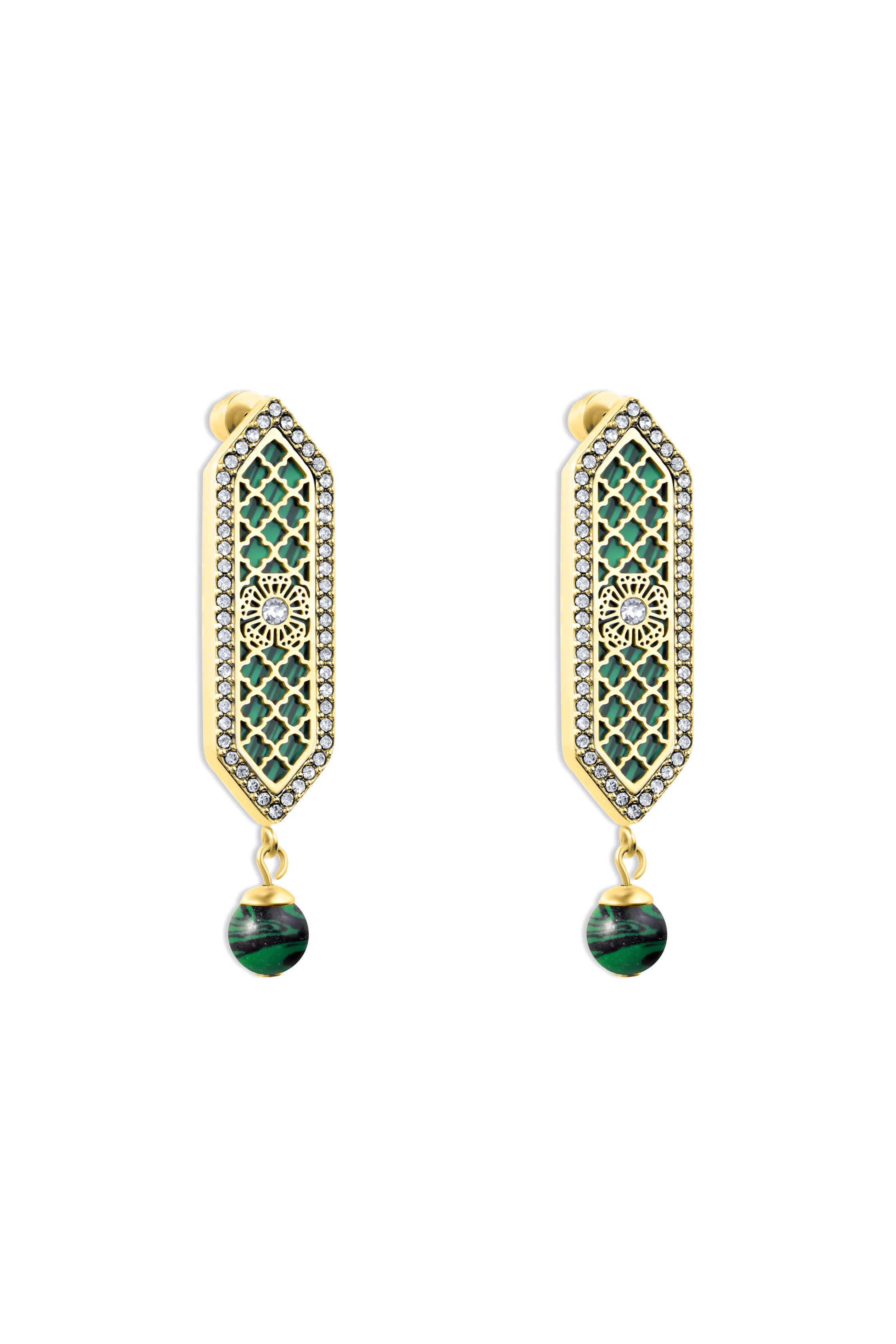 Al jawhara gold Green Earring
