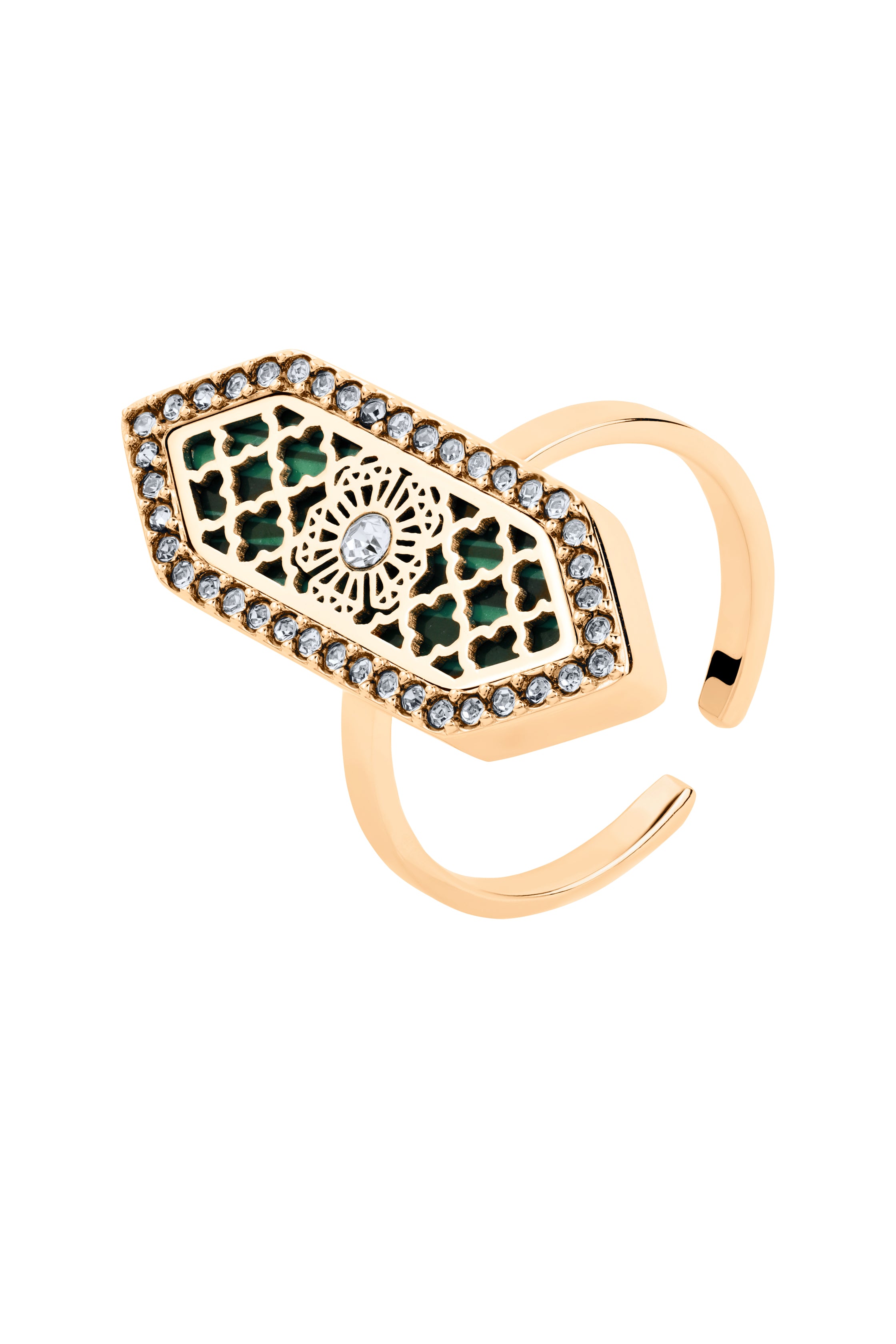 Al jawhara Rose gold Green Ring