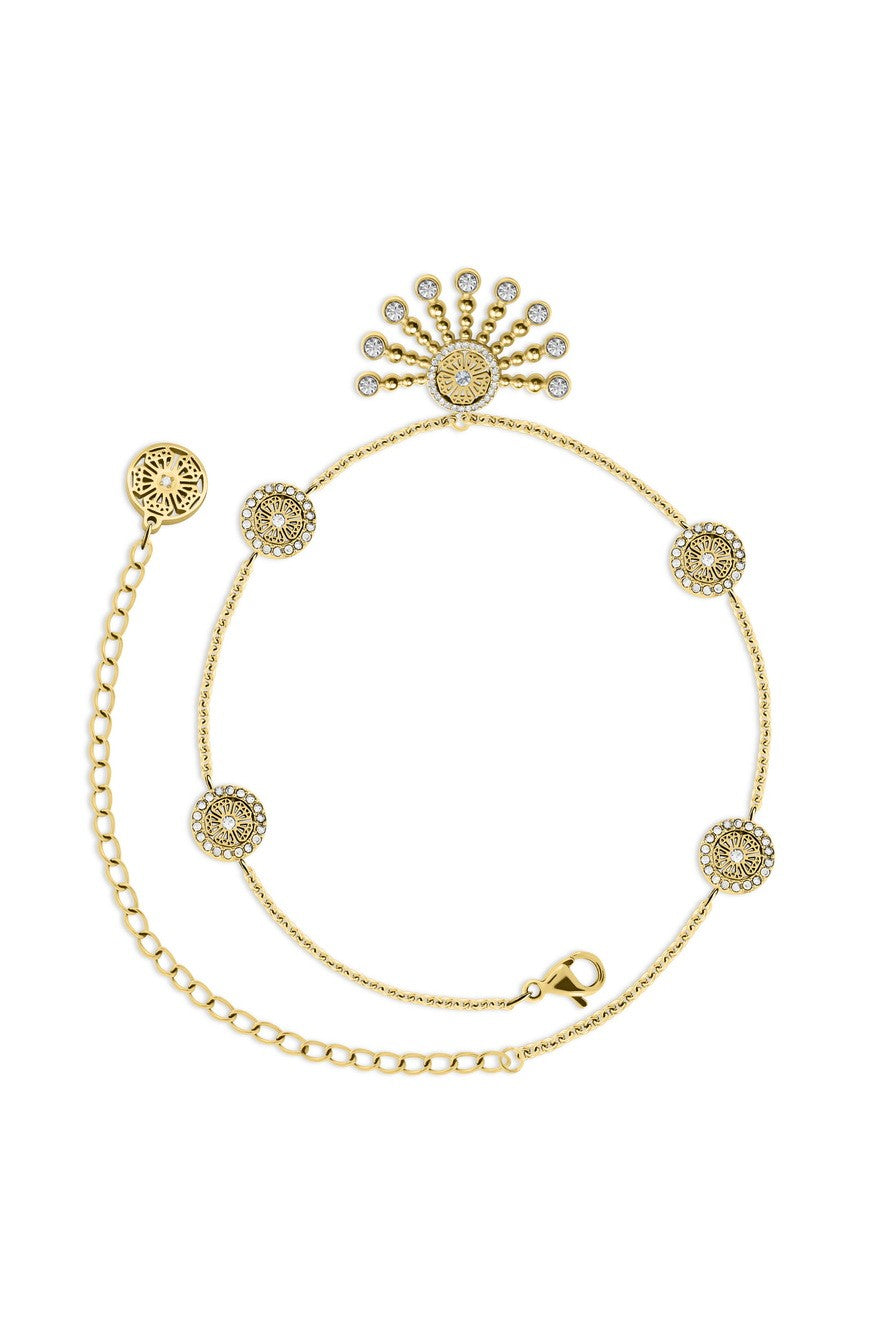 Raggi Gold Zircon Anklet