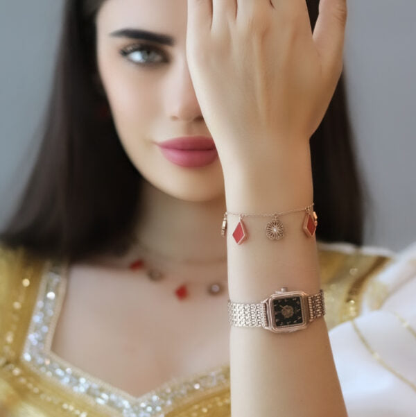 سوار المنثورا من الذهب الوردي والأحمر