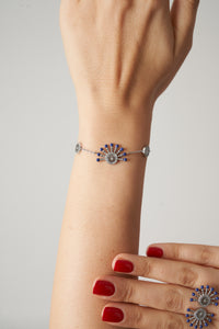 Raggi – Silver Dark Blue Bracelet