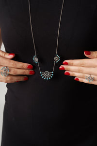 Raggi – Silver Turquoise Long Necklace