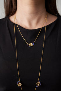 Raggi – Gold Dark Blue Short Necklace