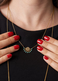 Raggi – Gold Turquoise Short Necklace