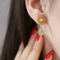 Al Manthora Gold Grey Earring