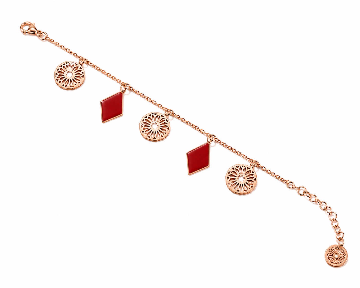 Al Manthora Rose Gold Red Bracelet