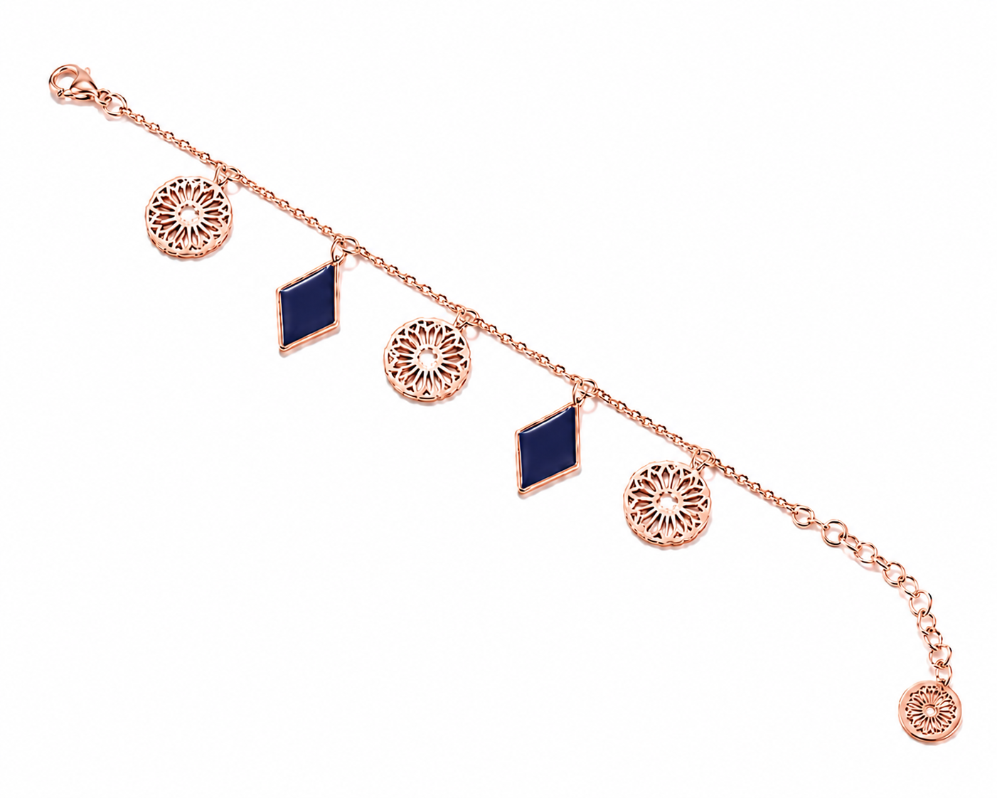 Al Manthora Rose Gold Dark Blue Bracelet