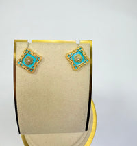 New Blossom Gold Light Blue Small Earring