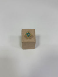 New Blossom Gold Light Blue Ring