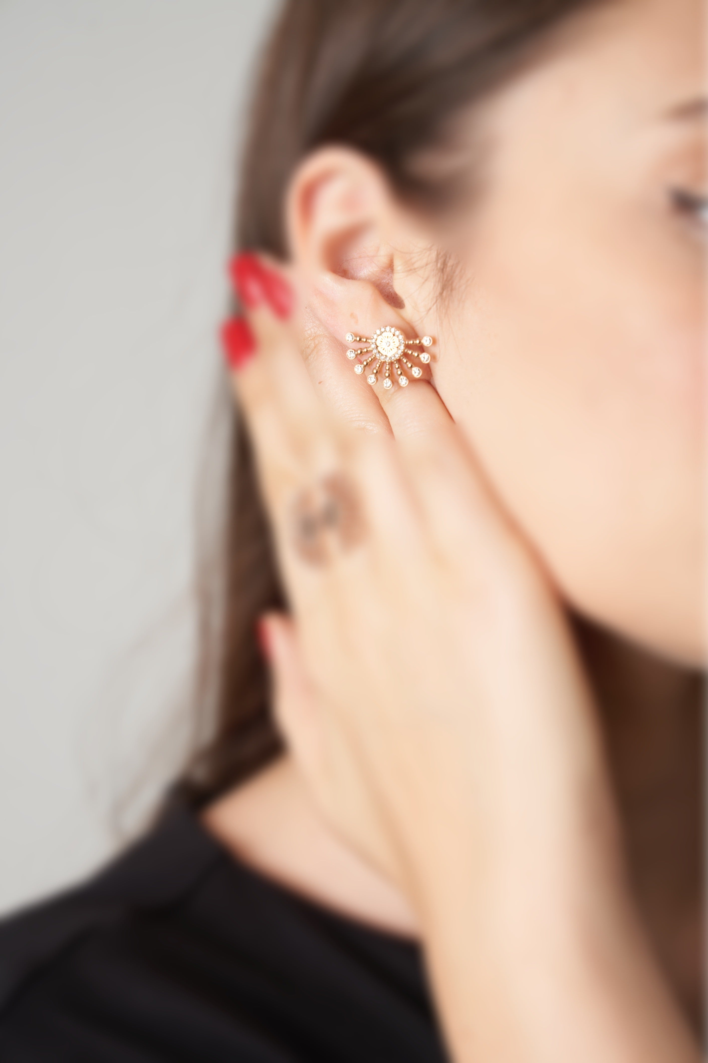 Raggi – Rose Gold Zircon Earring