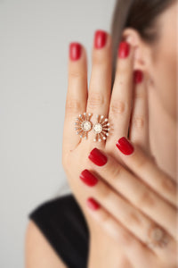 Raggi – Rose Gold Zircon Double Ring