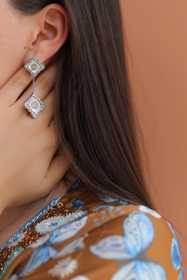 New Blossom silver long Earring
