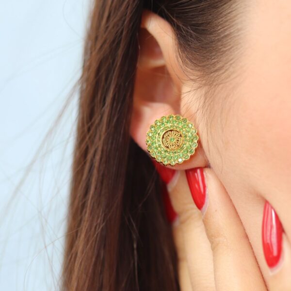 Sun of UAE Gold Green Earring