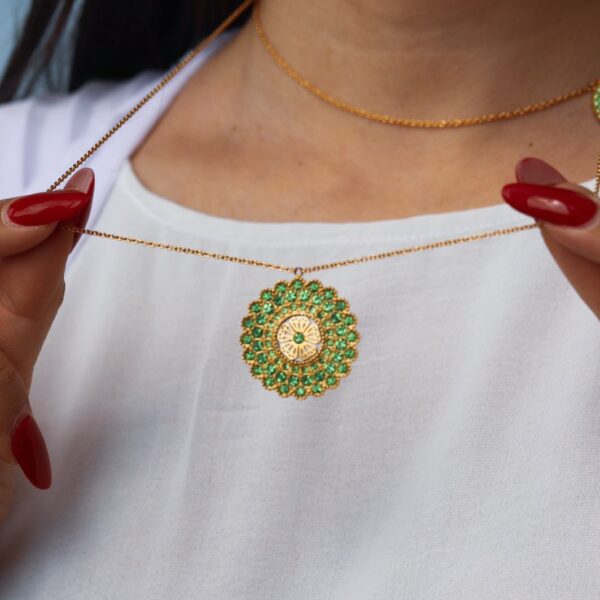 Sun of UAE Gold Green Long Necklace