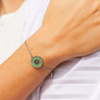 Sun of UAE Silver Green Bracelet