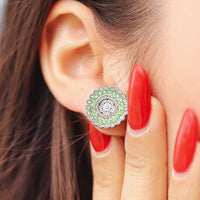 Sun of UAE Silver Green Earring