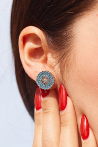 Sun of UAE Silver Light Blue Earring