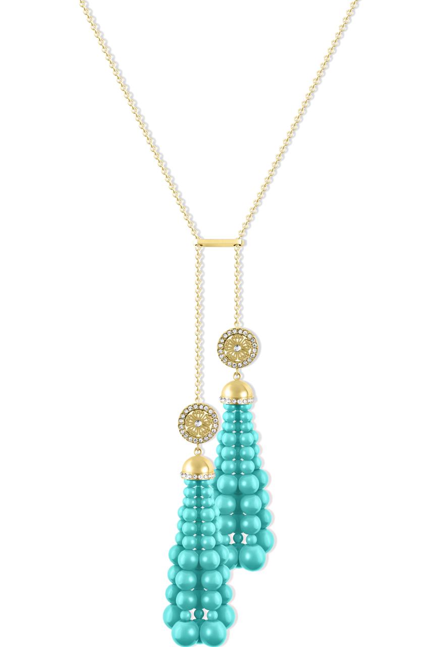 Dana gold light blue Long necklace