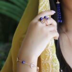مجموعة دانا – سوار (ذهب وردي، أزرق داكن)