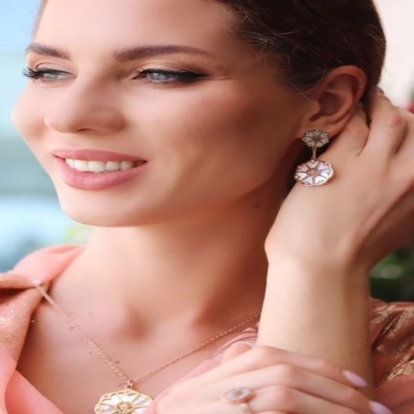 Monof Rose gold white big Earring