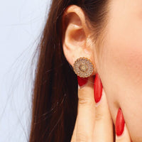 Sun of UAE Gold White Earring