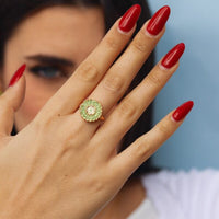 Sun of UAE Gold Green Ring