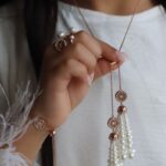 Dana Collection – Long Necklace (Rose Gold White)