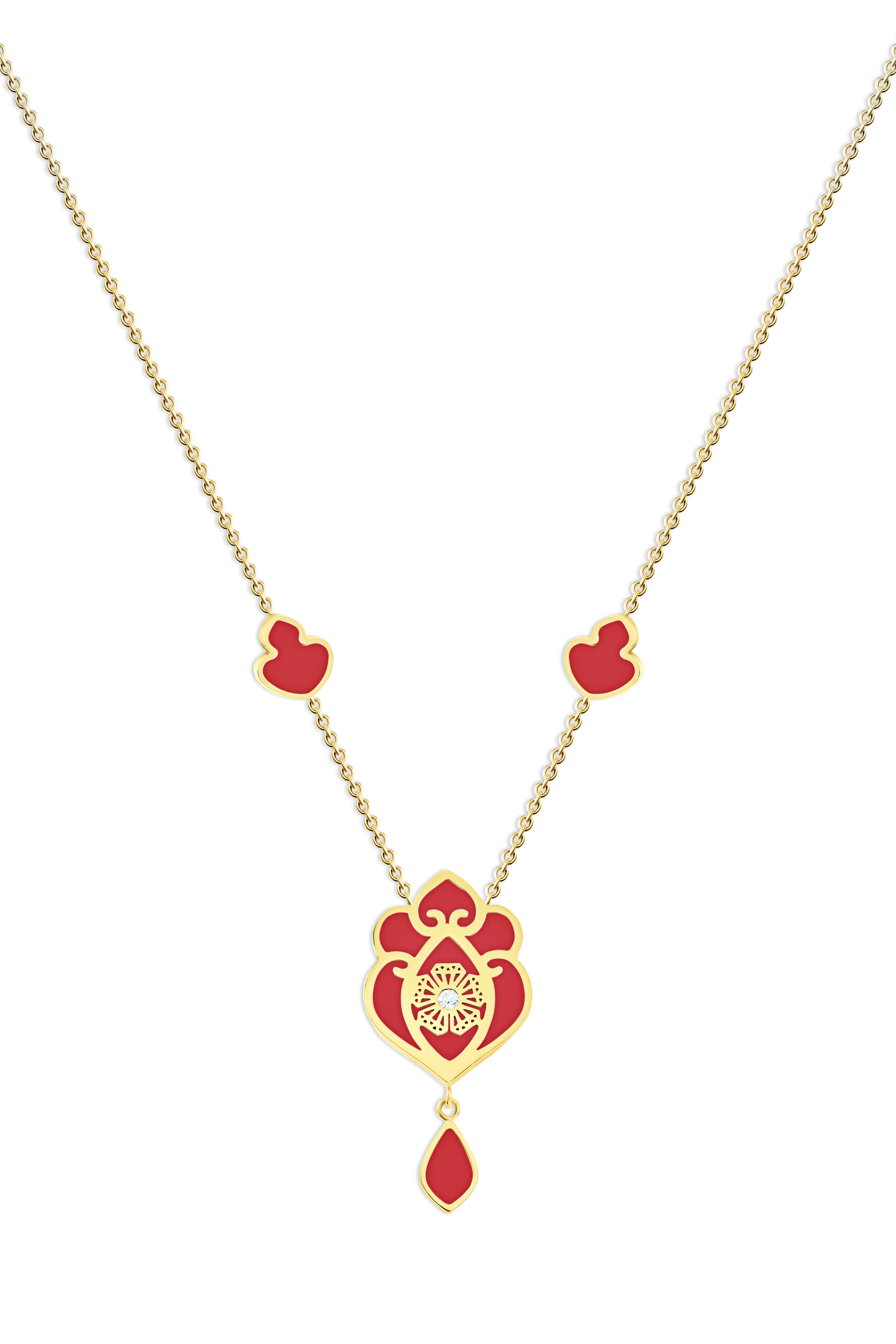 Gold Red Necklace